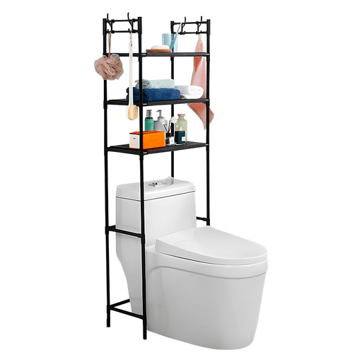 Maximizá el espacio en tu baño con este Organizador Multiuso de 3 niveles. Con 3 estantes espaciosos y 4 ganchos extraíbles a los lados, podés organizar y colgar tus artículos de baño de manera eficiente. Este práctico organizador es fácil de ensamblar gracias a su diseño inteligente y resistente. Fabricado con tubos de acero inoxidable y conexiones de ABS, garantiza durabilidad y resistencia a la humedad. Además, su superficie lisa y sin poros hace que sea fácil de limpiar, manteniendo tu baño impecable en todo momento.