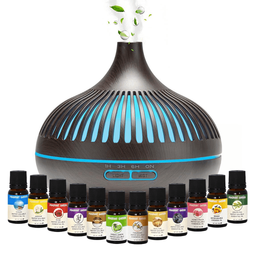 Este Set Aromatizante es el complemento perfecto para crear un ambiente relajante y lleno de armonía en tu hogar. Este set incluye un Humidificador Difusor de 550ml de capacidad, con un elegante diseño de madera y una luz LED ajustable de 7 colores que se adapta a cualquier decoración y ayuda a crear una atmósfera aún más acogedora. Además, el Set también incluye 12 aceites esenciales solubles de 10ml cada uno, sin parabenos, sin alcohol y sin formaldehído, perfectas para disfrutar de una experiencia aromática única y beneficiosa para la salud.