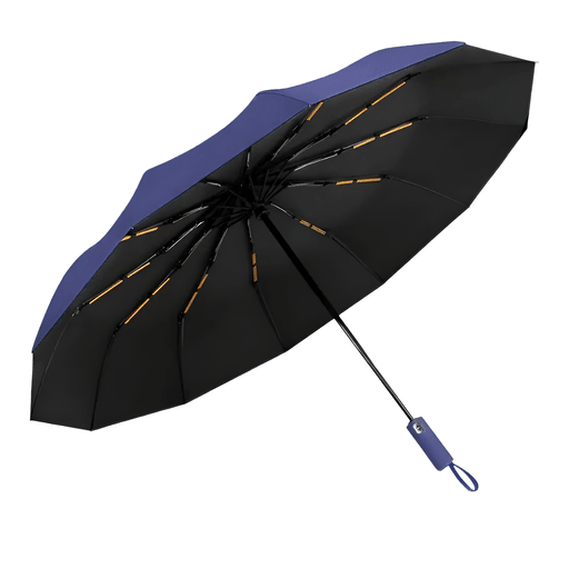 Este paraguas plegable liso es la combinación ideal de practicidad y resistencia. Diseñado con un armazón a prueba de viento y 12 varillas de fibra de vidrio, ofrece mayor estabilidad frente a ráfagas fuertes. Su mecanismo automático de apertura y cierre permite usarlo fácilmente con una sola mano, y el mango ergonómico brinda un agarre cómodo y seguro. Compacto, elegante y funcional, viene con estuche incluido, ideal para llevar en la mochila, bolso o auto todos los días.