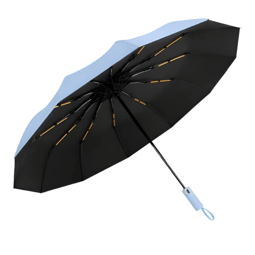 Este paraguas plegable liso es la combinación ideal de practicidad y resistencia. Diseñado con un armazón a prueba de viento y 12 varillas de fibra de vidrio, ofrece mayor estabilidad frente a ráfagas fuertes. Su mecanismo automático de apertura y cierre permite usarlo fácilmente con una sola mano, y el mango ergonómico brinda un agarre cómodo y seguro. Compacto, elegante y funcional, viene con estuche incluido, ideal para llevar en la mochila, bolso o auto todos los días.