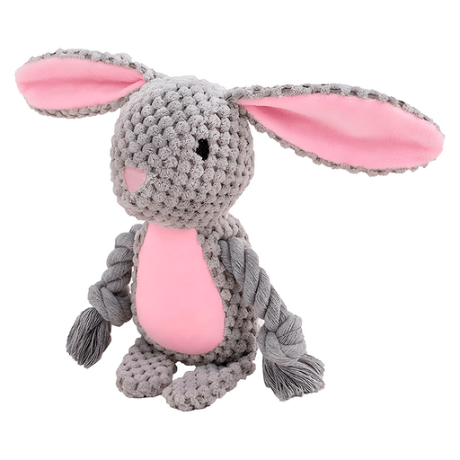 Este divertido juguete con forma de animalito es ideal para mantener a tu perro activo y entretenido. Su diseño colorido y suave incluye un silbato interno que emite sonido al morder, estimulando la curiosidad y el juego. Además, está equipado con una cuerda resistente que tu mascota podrá morder, ayudando a limpiar sus dientes y masajear sus encías mientras se divierte. Es el compañero perfecto para promover la actividad física, el entretenimiento sensorial y una mejor salud bucal.