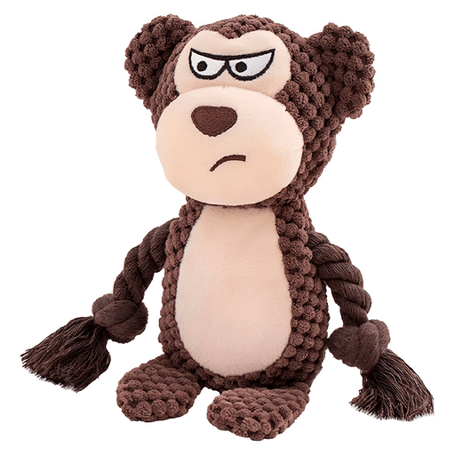 Este divertido juguete con forma de animalito es ideal para mantener a tu perro activo y entretenido. Su diseño colorido y suave incluye un silbato interno que emite sonido al morder, estimulando la curiosidad y el juego. Además, está equipado con una cuerda resistente que tu mascota podrá morder, ayudando a limpiar sus dientes y masajear sus encías mientras se divierte. Es el compañero perfecto para promover la actividad física, el entretenimiento sensorial y una mejor salud bucal.