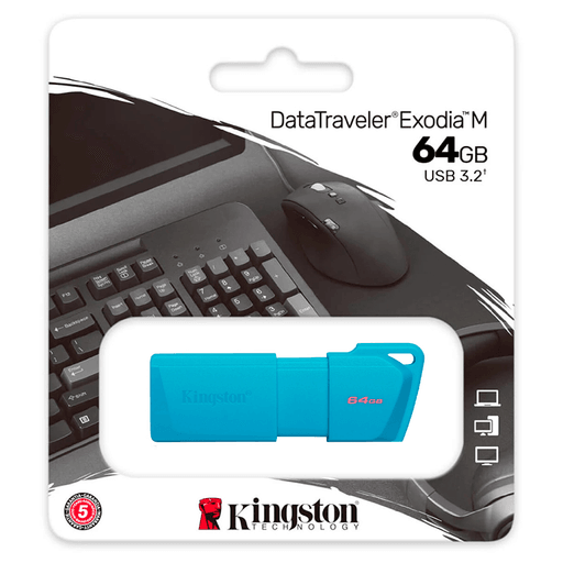DataTraveler® Exodia™ M de Kingston es la solución de almacenamiento ideal. Es compatible con USB 3.2 Gen 1 para notebooks, equipos de sobremesa, monitores y otros dispositivos digitales. DT Exodia M permite rápidas transferencias y facilita el almacenamiento de documentos, música, vídeo y mucho más. Su práctico diseño la convierte en una solución ideal tanto en el trabajo como en el aula o en el hogar. 