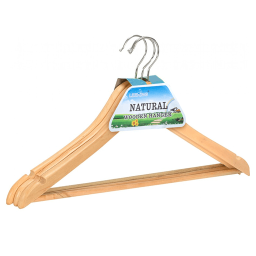 Este elegante set de 3 perchas de madera es la solución ideal para mantener tu ropa organizada con estilo y practicidad. Fabricadas en madera resistente y de acabado natural, cada percha cuenta con un gancho de metal que gira 360°, brindando mayor versatilidad al colgarlas. Incorpora una barra horizontal perfecta para colgar pantalones sin que se arruguen y muescas en los hombros que aseguran prendas con tirantes o tejidos delicados. Con dimensiones de 45 x 23 x 1,2 cm, estas perchas combinan funcionalidad y diseño, siendo una opción sofisticada para tu placard o vestidor.