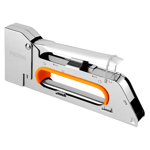 La pistola de grapas FONTOR es una herramienta ligera, resistente y versátil, fabricada en aluminio y diseñada para trabajos de precisión en tapicería, bricolaje y carpintería. Compatible con grapas de 4, 6 y 8mm, ofrece un uso cómodo gracias a su mango antideslizante y diseño ergonómico. Ideal para proyectos exigentes sin causar fatiga, es perfecta para tareas como decoración, reparación de muebles, instalación de molduras y mucho más.