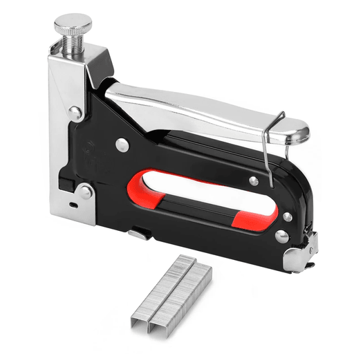 Esta pistola de grapas es la solución de los entusiastas del bricolaje para todas las tareas que impliquen la fijación de materiales, incluida la colocación de alfombras, el tapizado de muebles y la manipulación de cualquier material tan delgado como telas hasta madera contrachapada de densidad media en las superficies. Es apta para 3 tipos de grapas, habilitando la posibilidad a una infinidad de tareas.