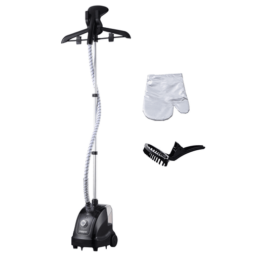 Plancha a vapor vertical NAPPO con una potencia máxima de 1950 watts con doble protección de seguridad: cuando se alcanza la temperatura marcada, el termostato corta automáticamente para detener el calentamiento, cuando la temperatura disminuye el termostato vuelve a encenderse automáticamente para continuar calentando.
