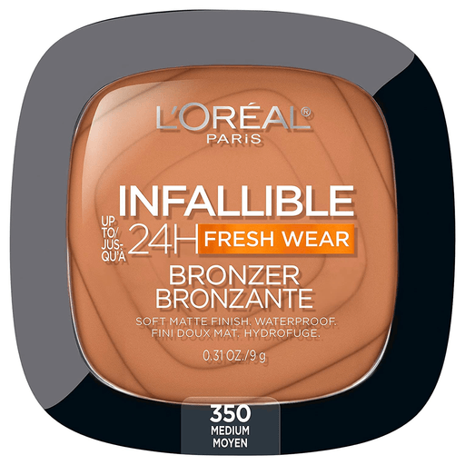 Infallible Up To 24H Fresh Wear Bronzer tiene una fórmula de larga duración que es ideal tanto para broncear agregando calidez a la piel como para contornear y puede durar hasta 24 horas. Ya sea que quieras contornear o simplemente añadir calidez de aspecto saludable, esta fórmula es a prueba de transferencia, impermeable, resistente al calor, a prueba de humedad, a prueba de sudor y no comedogénica sin sensación grasa.