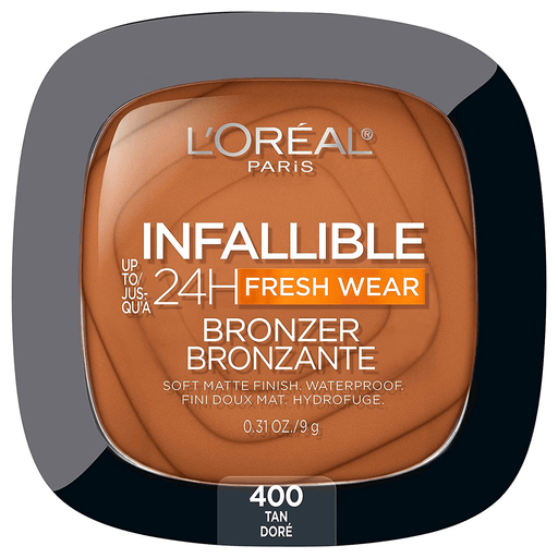 Infallible Up To 24H Fresh Wear Bronzer tiene una fórmula de larga duración que es ideal tanto para broncear agregando calidez a la piel como para contornear y puede durar hasta 24 horas. Ya sea que quieras contornear o simplemente añadir calidez de aspecto saludable, esta fórmula es a prueba de transferencia, impermeable, resistente al calor, a prueba de humedad, a prueba de sudor y no comedogénica sin sensación grasa.