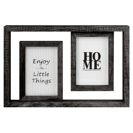 Este portarretrato doble es la opción perfecta para darle un toque único a la decoración de tu hogar. Con un diseño moderno y elegante, te permite cambiar tus fotos y exhibir tus recuerdos de manera creativa. Su forma rectangular lo hace ideal para colocar en repisas, mesas de noche o escritorios, añadiendo un toque de sofisticación a cualquier espacio de tu casa.