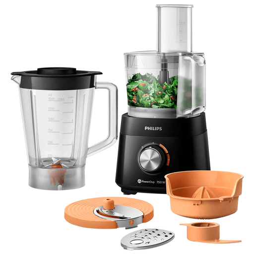 La procesadora HR7302 de la serie 5000 de Philips es perfecto para tener versatilidad en la cocina. Con 750W de potencia del motor y 6 accesorios, es fácil crear recetas con excelentes resultados y rendimiento.