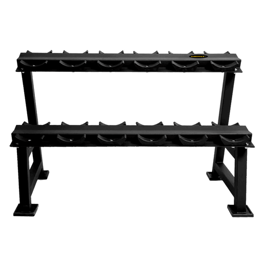Mantené tus mancuernas organizadas en un sólo lugar con este rack horizontal Best. Con capacidad para 12 mancuernas, dos niveles, máxima estabilidad y con acabados doble capa de pintura. 