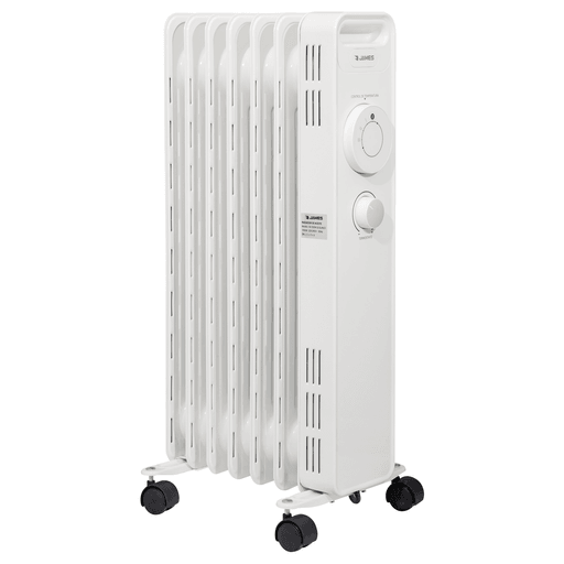 Climatizá los ambientes de tu hogar con este radiador de aceite James con 1500W. Cuenta con 3 posiciones de calor, termostato y llave selectora luminosa. Sus 4 ruedas proporcionan un transporte adecuado, así como también equilibrio.