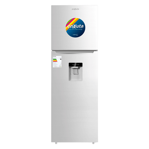 Este Refrigerador Enxuta con 248L de capacidad total y dispensador de agua es la opción perfecta para mantener tus alimentos frescos y tus bebidas frías en todo momento. Gracias a su tecnología No Frost, olvídate de descongelar manualmente, ya que este refrigerador se encarga de mantener una temperatura uniforme en todos sus compartimentos sin la formación de escarcha. Su capacidad total de 248 litros se distribuye de manera inteligente, con 195 litros destinados al refrigerador y 53 litros al freezer, garantizando espacio suficiente para todos tus alimentos congelados. Además, cuenta con una eficiencia energética Clase A, que te permite ahorrar en el consumo de energía, mientras cuidas del medio ambiente. 