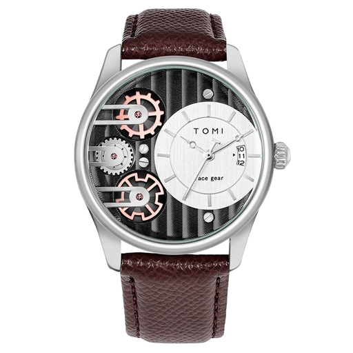 Elegancia y estilo en tu muñeca: este reloj de cuarzo TOMI para hombre combina diseño clásico con detalles modernos como su esfera rayada, mecanismo visible y correas de cuero PU intercambiables. Es perfecto para uso diario y como regalo especial en cumpleaños, Navidad o San Valentín. ¡Sofisticación y precisión japonesa que marcan la diferencia!