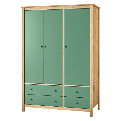 El ropero Mari combina un diseño elegante y atemporal con la resistencia de la madera maciza de pino, ofreciendo una solución práctica y duradera para mantener cualquier ambiente organizado. Dispone de 3 puertas y 4 cajones, que brindan un amplio espacio de almacenamiento para guardar todo de forma ordenada. Su acabado barnizado de alta resistencia a los rayones ayuda a conservar su aspecto por más tiempo, mientras que las correderas de madera, las bisagras metálicas, el fondo de MDF y su sólida estructura garantizan un funcionamiento confiable y una gran durabilidad. Además, es fácil de armar y su estilo versátil se integra perfectamente en distintos espacios del hogar.