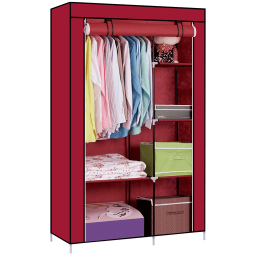 Este práctico ropero de tela plegable DecoTeam con dos divisiones posee un amplio espacio para usar como perchero, 6 estantes para guardar tu ropa y una cortina enrollable que se abre y cierra con cierres. Está diseñado en tela transpirable de excelente calidad y muy fácil de limpiar. Además es fácil de armar siendo esta una opción muy práctica para mantener tu ropa organizada.