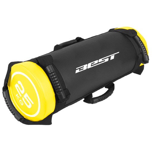 Este saco de entrenamiento multifuncional de Best es ideal para levantar pesas, correr, entrenamientos funcionales, desarrollar músculos, quemar grasas y hacer ejercicios cardiovasculares. El saco de arena es una herramienta muy utilizada para el entrenamiento de los atletas que practican deportes de equipo, pero sobre todo en deportes individuales, donde es necesario el contacto con el rival, ya que simula el peso de un adversario y trabaja ángulos que no pueden ser trabajados con las pesas convencionales. Ejercitate con este saco de entrenamiento que cuenta con 6 sujetadores reforzados, 4 bolsas de relleno apilables y estructura reforzada de PVC para trabajo pesado.