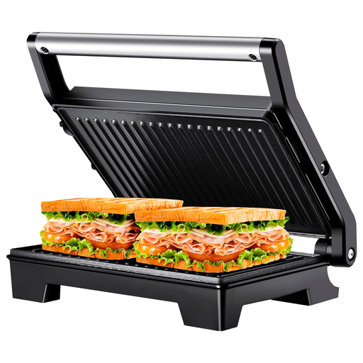 La Sandwichera Grill Doble NAPPO de 1000W es el electrodoméstico perfecto para los amantes de la comida rápida y deliciosa. Con su diseño simple, moderno y elegante, se adapta perfectamente a cualquier estilo de cocina. El cuerpo de acero inoxidable le brinda durabilidad y resistencia, asegurando que pueda soportar un uso intensivo sin perder su encanto. Su capacidad de horneado multifuncional permite cocinar tanto sándwiches clásicos como paninis y carnes de pequeño tamaño. ¡Las posibilidades son infinitas! Además, su superficie de cocción cuenta con un revestimiento antiadherente que evita que los alimentos se peguen, facilitando así su limpieza.