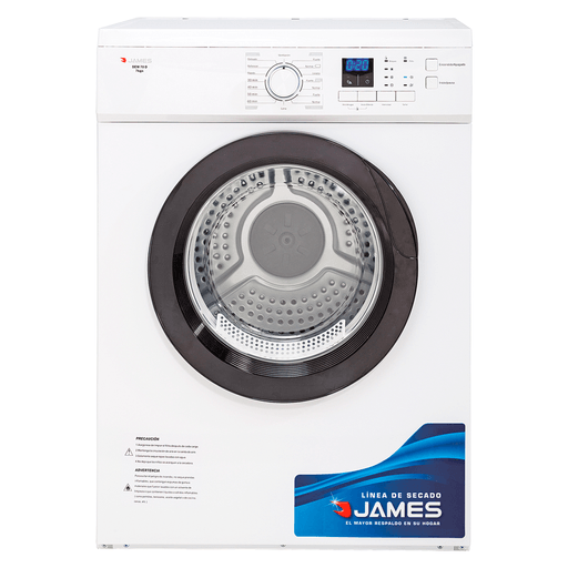 Este Secarropas James es una excelente opción para tu hogar, con una potencia de 2000W te garantiza un secado eficiente. Con capacidad de carga frontal de 7Kg, podrás secar una amplia variedad de prendas de forma rápida y sencilla. Además, cuenta con un display LED que te permite controlar y seleccionar los 8 programas de secado disponibles, adaptándose a tus necesidades específicas. La opción antiarrugas te asegura que tus prendas salgan del lavarropas listas para usar, sin necesidad de planchado adicional. Y para brindar seguridad a los más pequeños, incluye un bloqueo para niños que evita cualquier inconveniente.