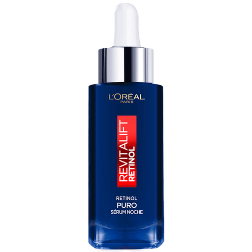 Con este sérum Noche Retinol Puro de L´Oreal podrás obtener una piel hidratada, flexible y lisa, además de reducir las arrugas más profundas. 