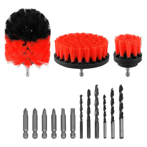 El set de accesorios para taladro de 15 piezas es el complemento ideal para realizar una variedad de trabajos, arreglos o mejoras en el hogar. Con cepillos con fibra de cerdas rígidas y duraderos, es perfecto para limpiar o pulir una variedad de superficies como hormigón, ladrillo, piedra, vehículos y mucho más. Además, es compatible con la mayoría de los taladros, fácil de usar y versátil. Incluye 3 cepillos, 6 puntas de destornillador y 6 mechas, todo lo que necesitás para llevar a cabo tu trabajo de forma eficiente. 