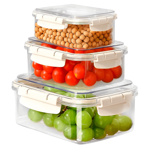 Organizá tu cocina con este práctico set de 3 recipientes de distintos tamaños, ideales para conservar alimentos secos o húmedos. Fabricados con materiales resistentes como PET y PP, cuentan con cierre hermético a prueba de fugas gracias a su junta de silicona. Son libres de BPA, seguros para el contacto con alimentos y su diseño apilable ahorra espacio en la alacena o heladera. Perfectos para mantener la frescura y el orden en tu cocina.