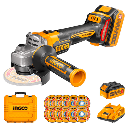 El Set Amoladora + valija Ingco es una herramienta versátil y potente equipada con un motor sin escobillas que garantiza mayor durabilidad y eficiencia. Funciona con una tensión de 20V y ofrece velocidad variable de 3000, 6000 y 9000rpm, adaptándose a diversas aplicaciones. Compatible con discos de 115mm y con rosca de eje M14, esta amoladora es ideal para tareas de corte, desbaste y pulido. Su diseño ergonómico y control de velocidad preciso la convierten en una opción confiable para profesionales y aficionados, mientras que la valija incluida facilita su transporte y almacenamiento.