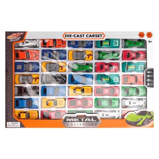 Este set de autitos de juguete de 35 piezas es el regalo perfecto para los más pequeños. Incluye una variedad de autos a escala 1:64 fabricados en metal y plástico, garantizando horas de diversión y entretenimiento. Ideal para que los niños puedan crear emocionantes carreras y aventuras con sus amigos.