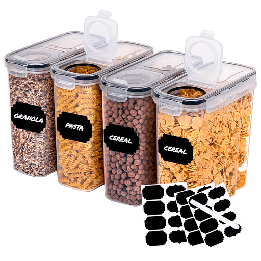 El set de 4 recipientes CROiX con 2.5L de capacidad es el complemento perfecto para tu cocina. Estos recipientes son ideales para almacenar harina, cereales, azúcar, pasta, frutos secos, legumbres, arroz, granos, snacks, café, nueces, té y mucho más. Con su diseño transparente, podrás ver fácilmente el contenido, facilitando la organización en tu despensa. Cuentan con un cierre hermético que mantiene los alimentos secos y frescos por más tiempo. Son fáciles de limpiar y además son libres de BPA, lo que los hace seguros para almacenar alimentos.