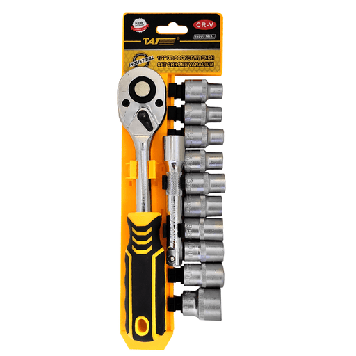 Este completo set de criquet de 12 piezas es la herramienta ideal para quienes buscan practicidad y eficiencia en reparaciones y trabajos de ajuste. Incluye una resistente llave criquet de 1/2