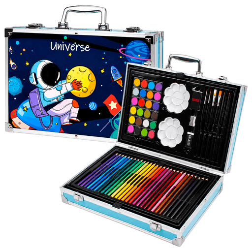 Despertá la imaginación y la creatividad de los más pequeños con este completo Mega Set de Arte, diseñado para brindar horas de diversión mientras dibujan, pintan y crean sin límites. Su práctico formato de valija con estructura resistente, bordes reforzados, cierres de seguridad y cómoda manija permite transportar y mantener todos los materiales perfectamente organizados. En su interior cuenta con un sistema desplegable de 4 compartimientos retráctiles, que facilita el acceso a cada elemento y aprovecha al máximo el espacio. Ideal para usar en casa, en la escuela o llevar de viaje, es el regalo perfecto para acompañar el desarrollo artístico de niños y niñas.