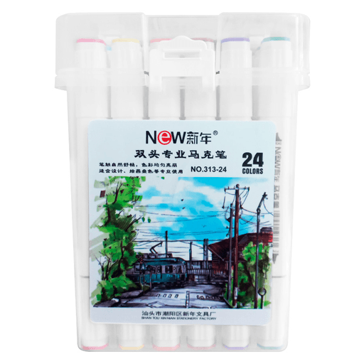 Este set de 24 marcadores con estuche es el complemento perfecto para los amantes del arte y la creatividad. Con puntas finas y cincel en una variedad de colores, te permitirán realizar todo tipo de trabajos, desde dibujos detallados hasta sombreados, bocetos y contornos. La tinta de alcohol se mezcla fácilmente y se seca rápidamente, garantizando resultados limpios y uniformes en cada uso. Además, cuenta con un práctico estuche transparente con asa y tapas codificadas por color para elegir fácilmente el tono que necesitás.