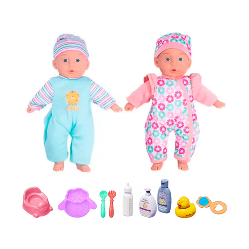 El set de bebés con 12 sonidos es el juguete ideal para fomentar los juegos de rol, la imaginación y la creatividad en los más pequeños. Está fabricado en plástico de alta calidad, su batería es fácil de remplazar y se recomienda utilizar a partir de los 3 años. Este set garantiza horas de diversión y aprendizaje.