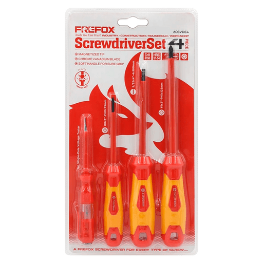 Este set incluye 3 destornilladores y un tester de voltaje, ideal para resolver arreglos y tareas de mantenimiento en casa o en el taller. Sus puntas magnetizadas facilitan el trabajo con tornillos, mientras que las varillas de acero cromo vanadio garantizan resistencia y larga vida útil. Los mangos ergonómicos con agarre antideslizante ofrecen mayor comodidad y control, y el tester resulta perfecto para chequeos eléctricos simples con mayor seguridad.