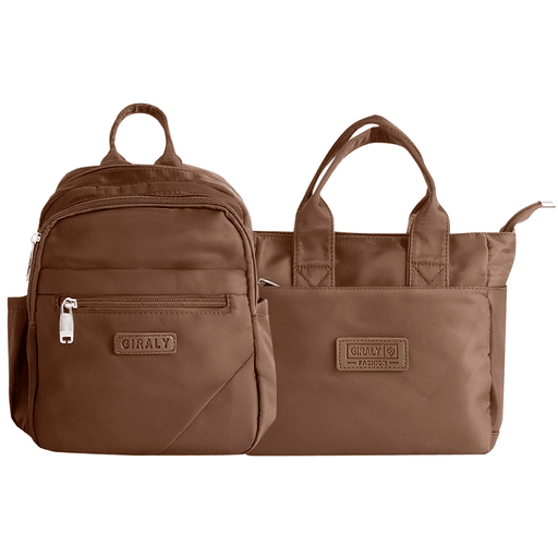 El Set Azalea de Mochila y Cartera combina comodidad y estilo en un diseño moderno y funcional, pensado para acompañarte en cualquier ocasión. Con correas extensibles, ajustables y acolchonadas, brinda el máximo confort durante todo el día. Su material resistente e impermeable protege tus pertenencias, mientras que sus bolsillos organizadores y el amplio espacio interior te permiten llevar todo lo que necesitás de manera práctica y segura.