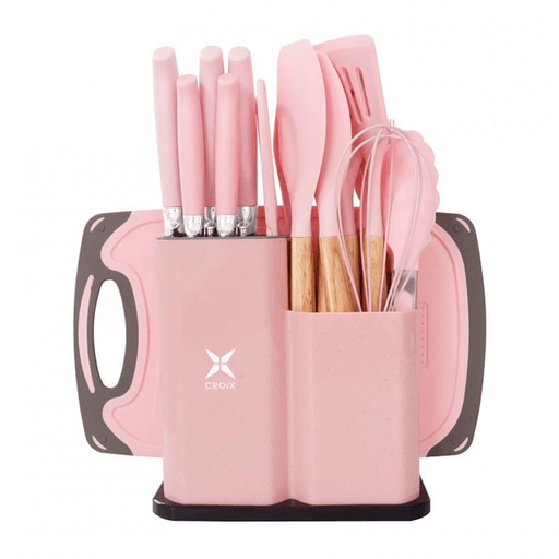 El Set de Utensilios de Cocina CROiX es la opción ideal para equipar tu cocina. Con 19 piezas de silicona y mango de madera, son antiadherentes, duraderos y resistentes. Además, son fáciles de lavar, lo que te permitirá mantenerlos siempre limpios y listos para su próximo uso. Su diseño ergonómico los hace cómodos de utilizar y gracias a su agujero para colgar en la parte posterior del mango facilita su almacenamiento y permite tenerlos organizados. 