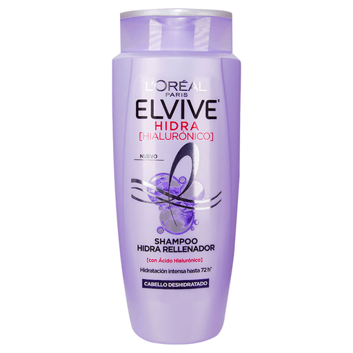 Empezá tu rutina con el Shampoo Hidra Rellenador Elvive Hidra Hialurónico. Su fórmula con Ácido Hialurónico y efecto Anti-Sal, recarga la fibra para una transformación instantánea. Hidratación intensa hasta por 72 hrs.