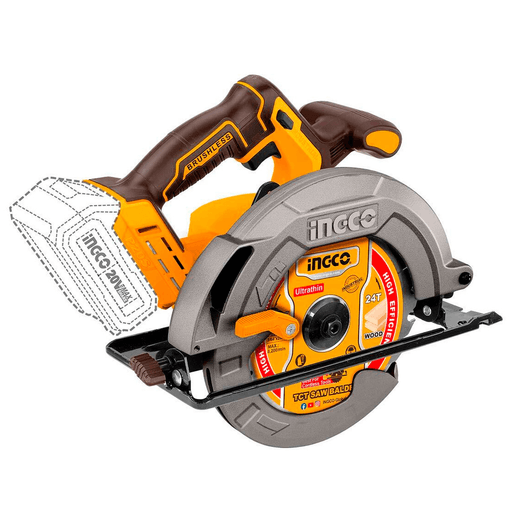 La sierra circular INGCO a batería de 20V combina potencia, precisión y comodidad para trabajos de construcción y carpintería. Su motor sin escobillas ofrece mayor eficiencia, menor desgaste y una vida útil prolongada, alcanzando hasta 4800rpm. Incorpora una hoja de 185mm y permite cortes de hasta 65mm a 90° y 45mm a 45°. Cuenta con profundidad y bisel ajustables para adaptarse a distintas tareas. Su mango ergonómico brinda un agarre firme y cómodo, mientras que el sistema antiarranque accidental aporta mayor seguridad durante el uso.