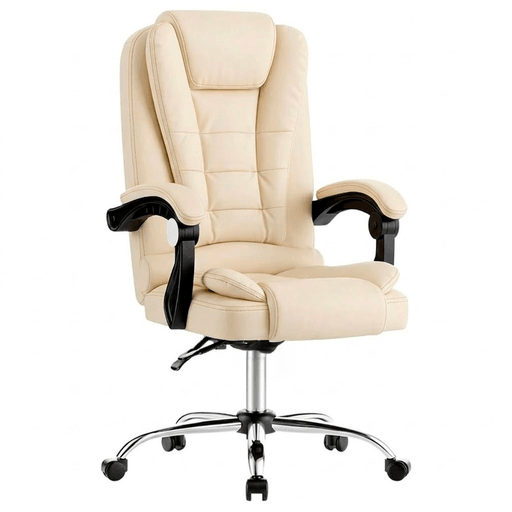 Esta silla ejecutiva está diseñada para brindar comodidad y soporte durante largas jornadas de trabajo o estudio. Su diseño ergonómico se adapta a la forma del cuerpo, ayudando a mantener una postura correcta y reduciendo la presión en cuello, hombros y espalda. Cuenta con respaldo reclinable de hasta 135°, soporte lumbar, cabecera y reposabrazos acolchonados, ofreciendo mayor confort. Combinando funcionalidad, descanso y estilo.
