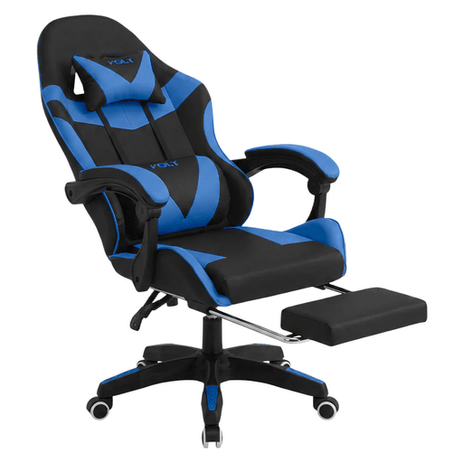La silla gamer EMPOLi VOLT está diseñada para ofrecer máximo confort y ergonomía tanto en largas jornadas de trabajo como de juego. Su respaldo se adapta a la curvatura natural de la columna y cuenta con inclinación ajustable de 53,5° a 135°, permitiendo encontrar la posición ideal en todo momento, acompañado de apoyabrazos que favorecen una postura relajada. El asiento brinda gran comodidad, mientras que sus almohadones cervical y lumbar ayudan a mantener una correcta alineación del cuerpo y alivian la tensión en cuello y espalda. Además, incorpora reposapiés retráctil para mayor descanso, ajuste de altura para lograr una posición ergonómica y base giratoria con ruedas que facilitan el movimiento, soportando hasta 150kg y adaptándose perfectamente a distintas necesidades y espacios.