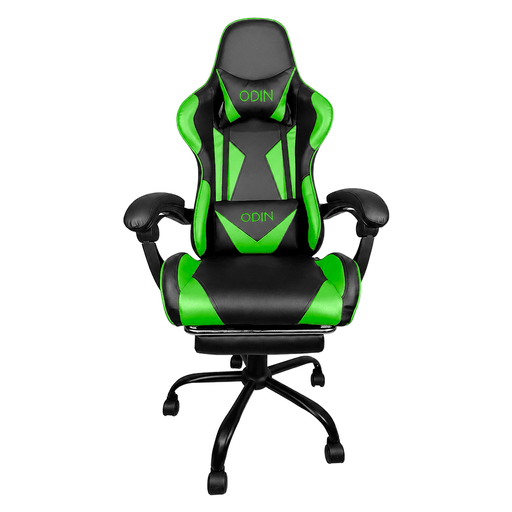La silla gamer EMPOLi Odin combina ergonomía, confort y funcionalidad para disfrutar de largas jornadas de juego o trabajo. Su diseño de respaldo alto incorpora almohadones cervical y lumbar, reposapiés y posabrazos reclinables con almohadilla para mayor comodidad. Permite reclinar el respaldo de 90 a 135° y ajustar la altura mediante un pistón de gas clase 3. Está tapizada en cuero y cuenta con una estructura resistente de madera contrachapada y metal, relleno de espuma de calidad, base cromada de 5 radios y ruedas plásticas de 50mm.