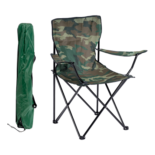 Esta silla de camping plegable es la combinación perfecta de robustez, comodidad y portabilidad. Construida con un fuerte marco de acero, también viene con una bolsa para facilitar el transporte y es ideal para acampar o para un día en la playa. Esta fabricada en tela Oxford 600D duradero y de secado rápido para una comodidad óptima y para limpiarlo fácilmente si es necesario.