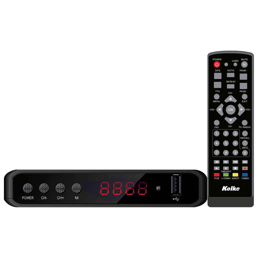 El Sintonizador de TV Kolke es la solución ideal para convertir tu televisor en una experiencia digital completa con resolución Full HD. Compatible con la norma ISDB-T (segmentos 1, 3 y 13) y formatos MPEG-2, MPEG-4 AVC/H.264 HD/SD y DivX, garantiza una recepción clara y estable de canales digitales. Incorpora múltiples funciones como Interfaz 3D, teletexto, subtítulos, multiidioma y EPG con guía de 7 días, brindando mayor información y comodidad al usuario. Su panel frontal con pantalla LED digital, puerto USB 2.0 y botones físicos (Power, CH+/CH-, Menú) facilitan el manejo directo del equipo. Soporta diversas relaciones de aspecto (16:9, 4:3, Full Screen, entre otras) y resoluciones de salida de hasta 1080p. Además esta equipado con chipset SOC ISBD y sintonizador Rafael R850, memoria DDR2 y flash integrada, asegura un rendimiento estable y eficiente.