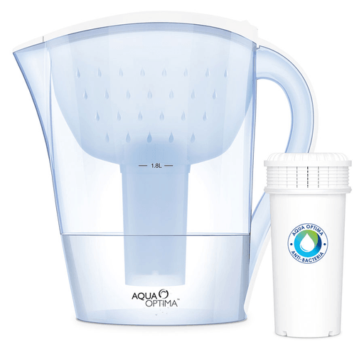 Jarra con filtro de agua para el tratamiento anti-bacteríal modelo SIRONA, más efectivo que hervir el agua. Utiliza un sistema de alta tecnología de 4 pasos mediante el cual otorga de una pureza y calidad incomparable al agua común de la canilla. Un artículo obligatorio para el cuidado de tu salud y la de tu familia. Fabricado por la marca líder a nivel mundial AQUA OPTIMA