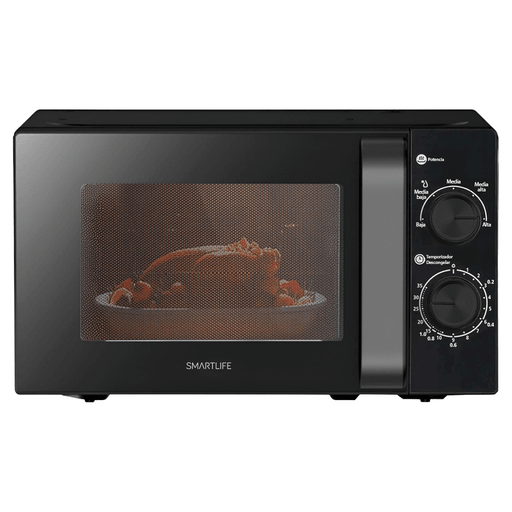 Con un diseño moderno y compacto, este microondas Smartlife de 20 litros es ideal para tu cocina. Ofrece 700W de potencia con 5 niveles ajustables para calentar, descongelar o cocinar tus comidas favoritas de forma rápida y sencilla. Su manejo manual te da el control justo, mientras que la bandeja giratoria de vidrio asegura una cocción pareja. Además, cuenta con bloqueo de seguridad, perfecto para hogares con niños. Funcionalidad y estilo, en un solo electrodoméstico.
