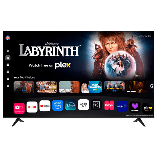 La Smart TV JVC de 70” ofrece una experiencia de entretenimiento inmersiva gracias a su panel QLED y resolución 4K UHD (3840 × 2160), que brindan imágenes ultra nítidas y colores intensos. Incorpora el sistema operativo WhaleTV, permitiendo acceder de forma rápida y sencilla a tus aplicaciones y contenidos favoritos, todo en una pantalla de gran tamaño ideal para disfrutar cine, series y deportes en casa.