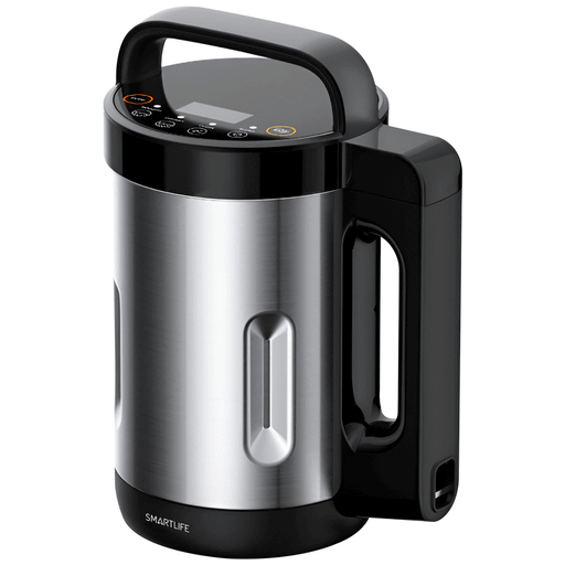 Con esta sopera Smartlife de 1.6L de capacidad podrás preparar las sopas caseras mas deliciosas para toda la familia de forma muy rápida y eficiente. Cuenta con 1000W de potencia y 4 funciones preestablecidas, las cuales son cremoso, con trozos, mezcla y limpieza. Su cuerpo de acero inoxidable y base antideslizante te garantizan durabilidad y seguridad, evitando posibles accidentes. Sopas caseras en minutos sin ensuciar mucho y todo lo hace la sopera Smartlife.