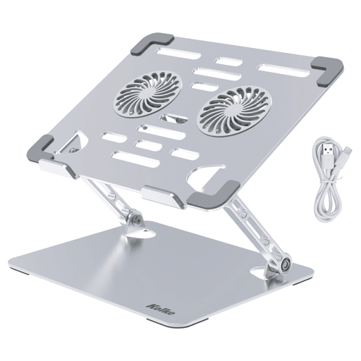 Optimizá tu espacio de trabajo y el rendimiento de tu equipo con el soporte cooler Kolke, compatible con notebooks, tablets y otros dispositivos de hasta 17,3” y con capacidad de carga de hasta 5kg. Su diseño ergonómico con altura e inclinación ajustables permite elevar la pantalla para una postura más cómoda, reduciendo la tensión en cuello, espalda y hombros. Incorpora 2 ventiladores potentes y un sistema de ventilación que mejora la circulación del aire, ayudando a disipar el calor y prevenir el sobrecalentamiento. Además, cuenta con almohadillas antideslizantes que brindan mayor estabilidad y protegen tu dispositivo contra rayones.