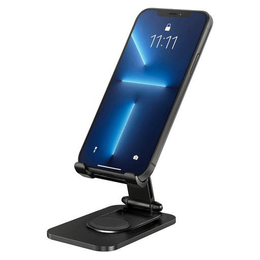 Este soporte para celular combina funcionalidad y diseño compacto para acompañarte en cualquier espacio. Con base y brazo ajustable, permite una rotación de 360° para que encuentres el ángulo perfecto, ya sea para videollamadas, ver contenido o trabajar con mayor comodidad. Fabricado con materiales resistentes, ofrece una excelente estabilidad y soporta hasta 900g. Su estructura plegable lo hace fácil de guardar y transportar, ideal para usar en casa, la oficina o mientras viajás.